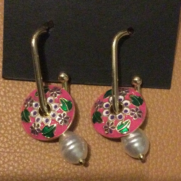 NEW Chinoiserie Coin Geo Earrings 925 - Picture 7 of 8